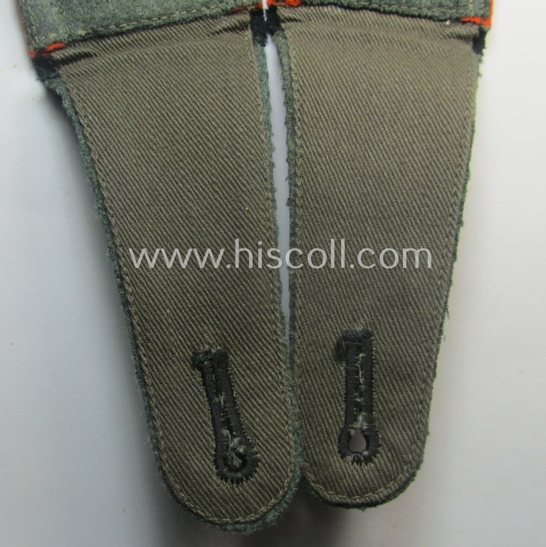 Pair of early-war-period WH (Heeres) 'cyphered' (rounded-styled), NCO-type ('M40'-pattern-) shoulderstraps as was intended for usage by an: 'Unteroffizier des Wehr-Ersatzdienstelle im Wehrkreises XVIII'