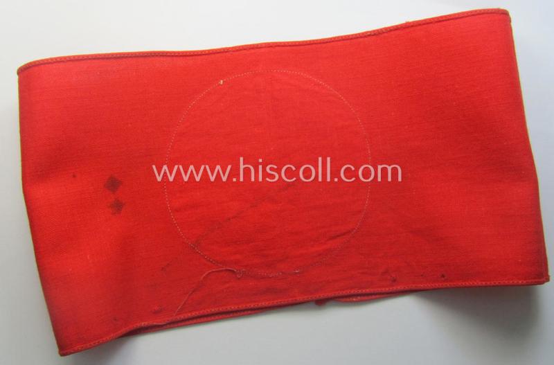 Moderately used and/or worn, linnen-based armband (ie. 'Armbinde') as was intended for usage by the staff of the: 'SA-Wehrmannschaften' (being a worn example that is void of a so-called: 'RzM'-etiket)