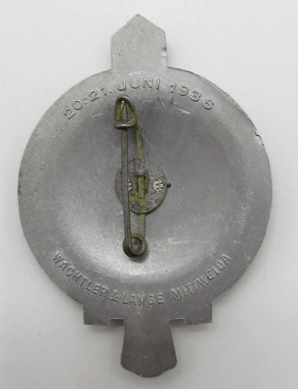 SA Day Aluminum Badge Gauappell 1936 Sachsen June 20 -21 1936