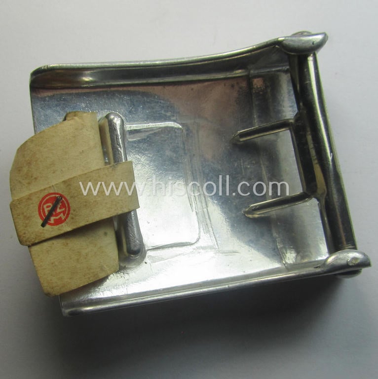 Superb - and virtually mint! - HJ (ie. 'Hitlerjugend') aluminium-based- (and/or unusually 'molded'-pattern!) belt-buckle being a maker- (ie. 'RzM M4/46'-) marked example that still retains its period etiket