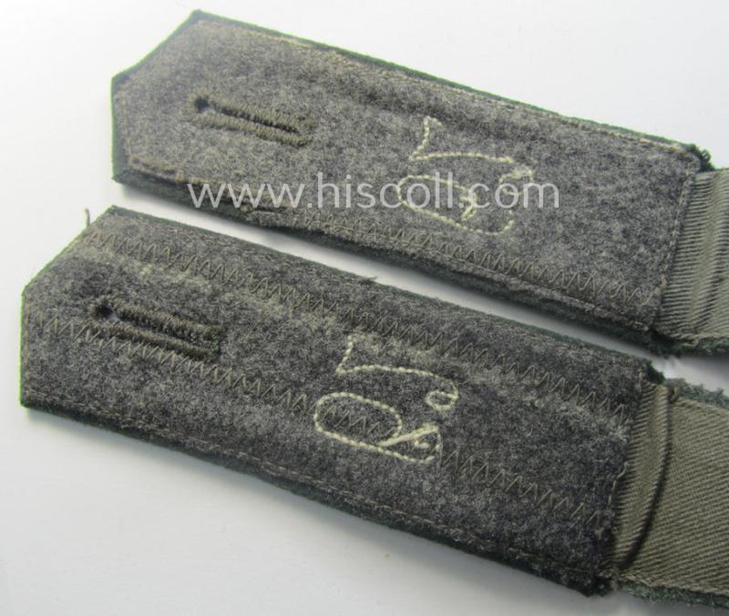 Pair of WH (Heeres), early- (ie. pre-) war-period, 'M36- o. M40'-pattern (pointed-styled- and 'cyphered') so-called: EM-type shoulderstraps: 'Soldat des Infanterie-Rgts. 79'