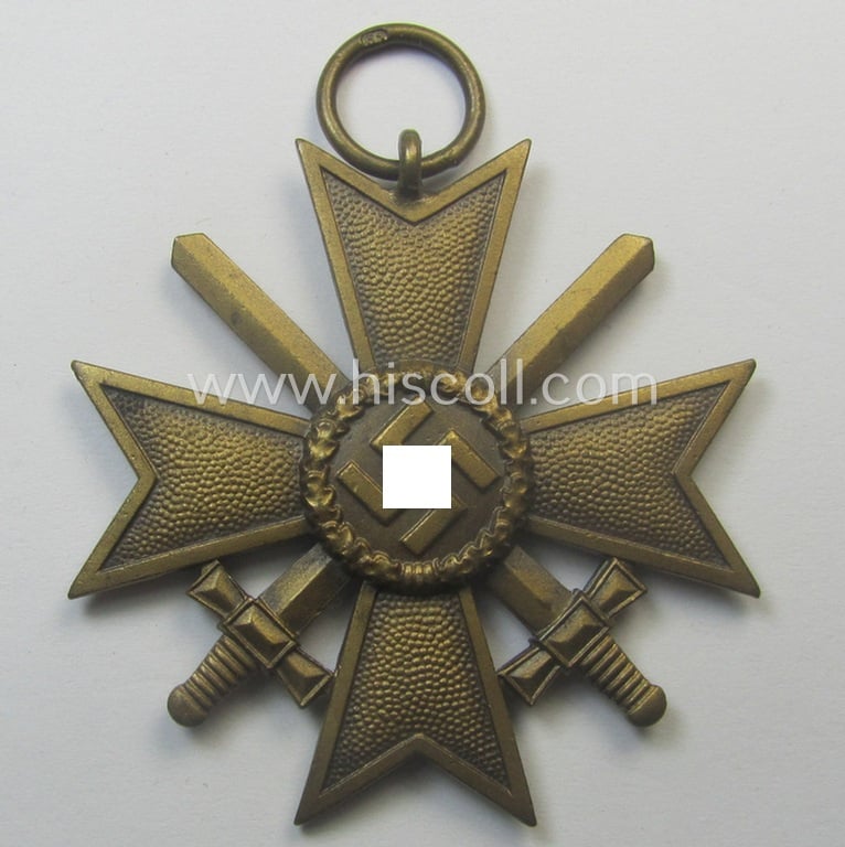 Medal-set: 'KvK 2. Klasse mit Schwertern' being a maker- (ie. '61'-) marked (and just minimally used) specimen by the maker- (ie. 'Hersteller') named: 'Rudolf A. Karneth & Söhne'