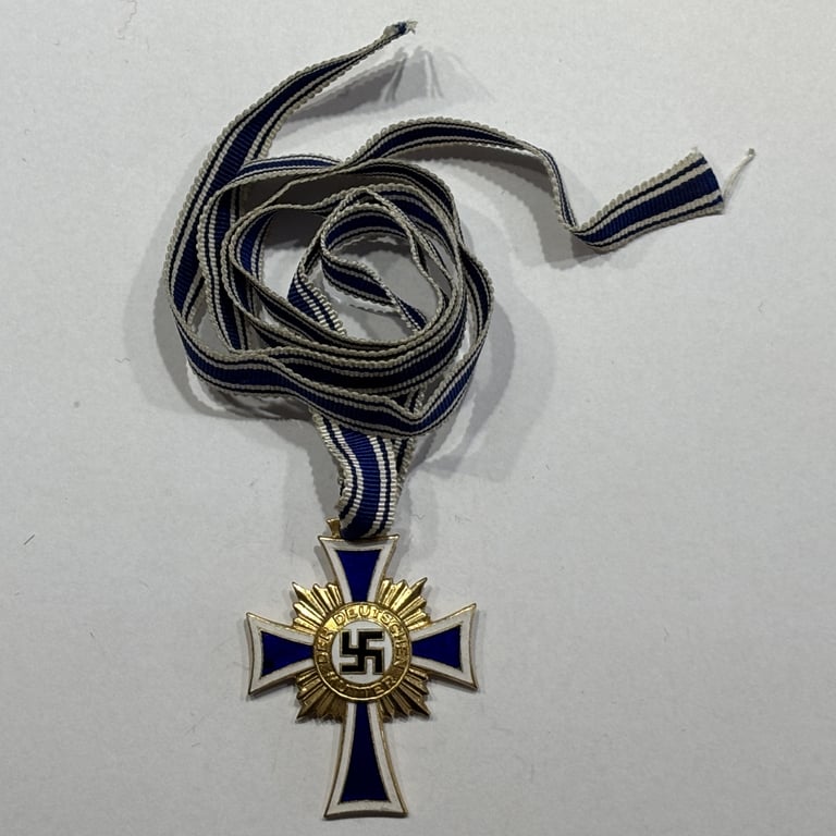Mother's Cross in Gold with full ribbon