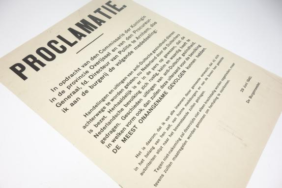 Dutch WW2 Poster Proclamatie