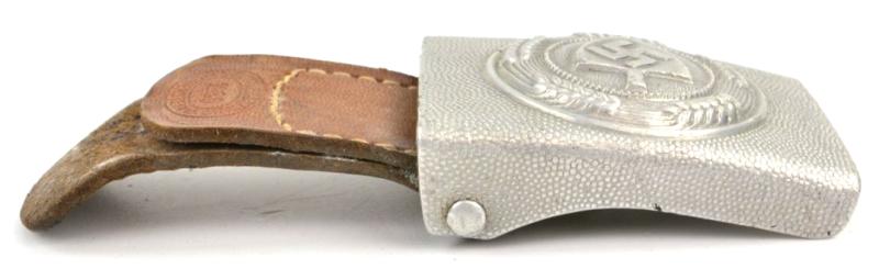 German RAD Beltbuckle with leather tab