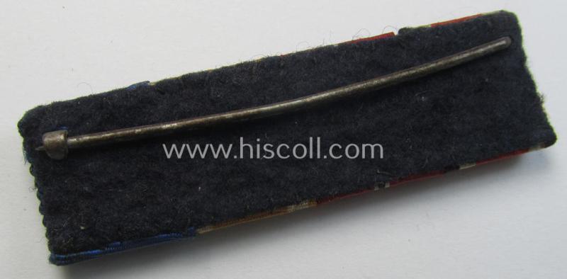 4-pieced, WH ie. WWII-period ribbon-bar (ie. 'Feld- o. Bandspange') showing the ribbons for an: 'EK II.Kl.', an: 'Ost'-medal, a: 'Westwall'-medal and a: WH 'Dienstauszeichnung der 4. Stufe'