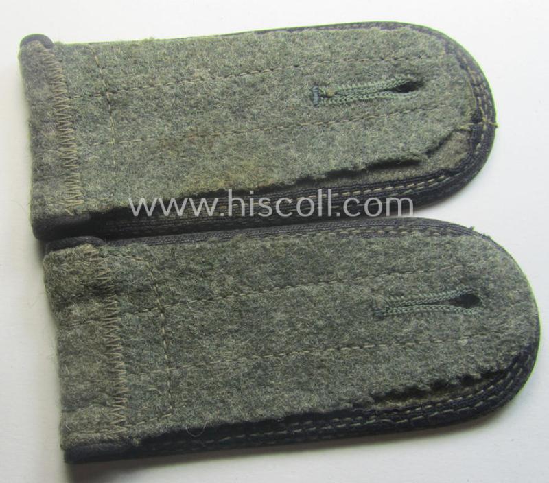 Moderately used - typically later-war-period and/or fully matching! - pair of so-called: 'M44'-pattern, simplified WH (Heeres) NCO-type shoulderstraps: 'Unteroffizier der Pionier-Trpn.'