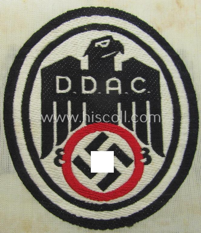 Unusually seen, so-called: D.D.A.C. (ie. 'Der Deutsche Automobil Club'-) related multi-coloured eagle-device as executed in 'BeVo'-weave pattern (that comes in a 'virtually mint- ie. unissued' condition)