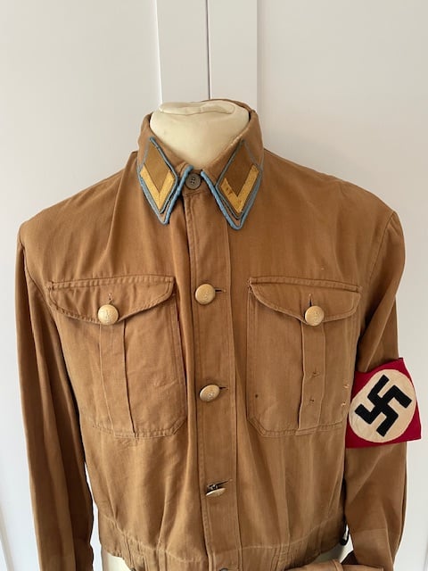 WWII GERMAN NSDAP POLITICAL LEADERS BROWN SHIRT, ORTSGRUPPE BLOCKLEITER (BLOCK LEADER).