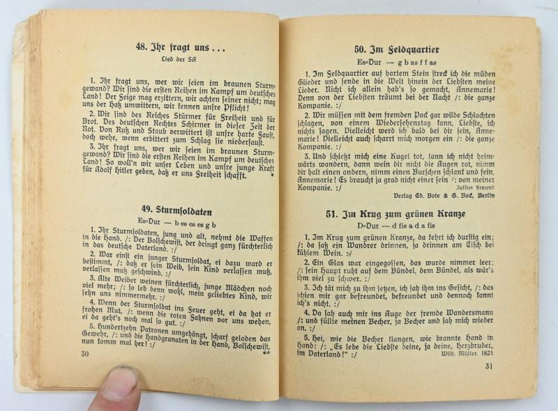 German Songbook 'Deutsche Kampfs und Volks Lieder'
