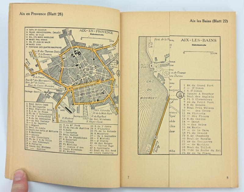 German WH City Mapcard of South-East France 1940