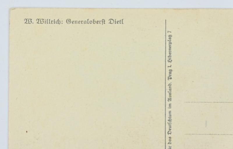 German WH Willrich Postcard 'Generaloberst Dietl'