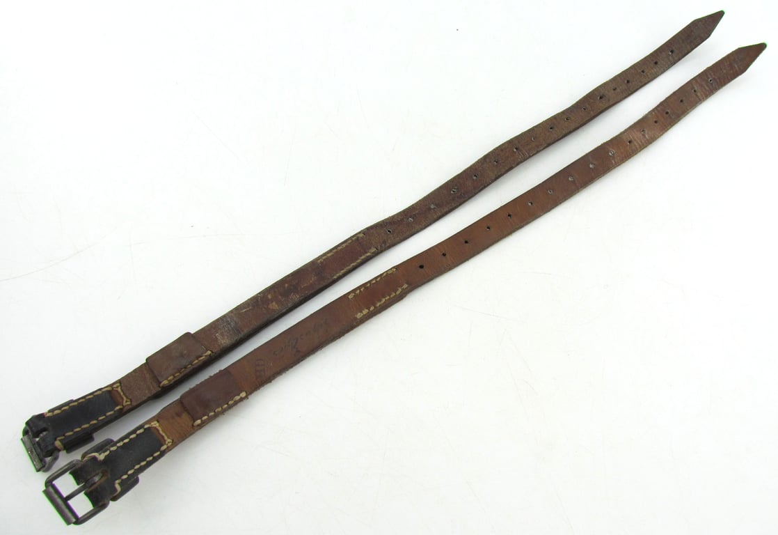 Wehrmacht Zeltbahn Straps – Matching Pair – Maker Marked