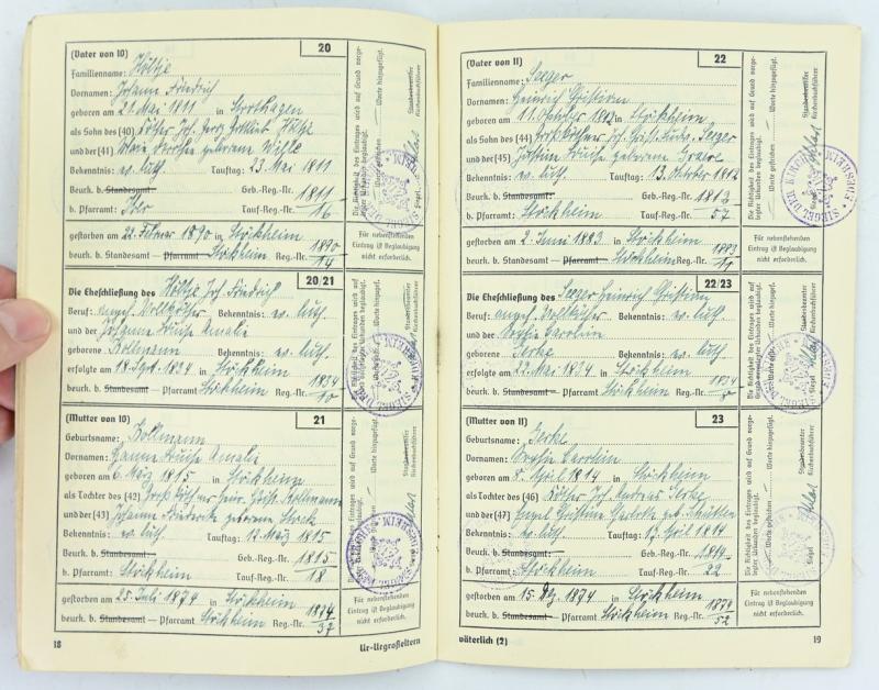 German Third Reich 'Ahnenpass' Ancestral Passport