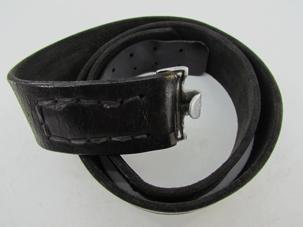 Early Wehrmacht leather equipment belt with aluminum hook