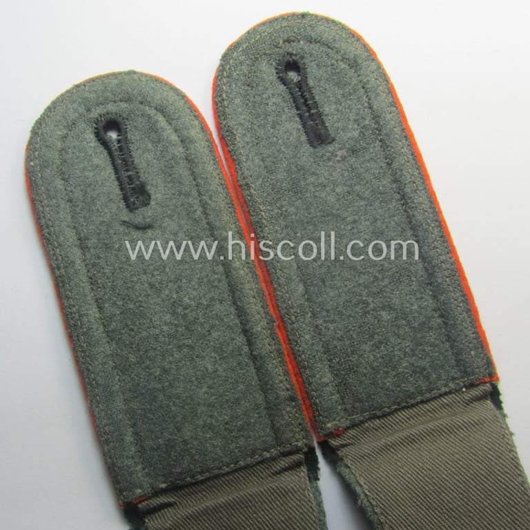 Pair of early-war-period WH (Heeres) 'cyphered' (rounded-styled), NCO-type ('M40'-pattern-) shoulderstraps as was intended for usage by an: 'Unteroffizier des Wehr-Ersatzdienstelle im Wehrkreises XVIII'
