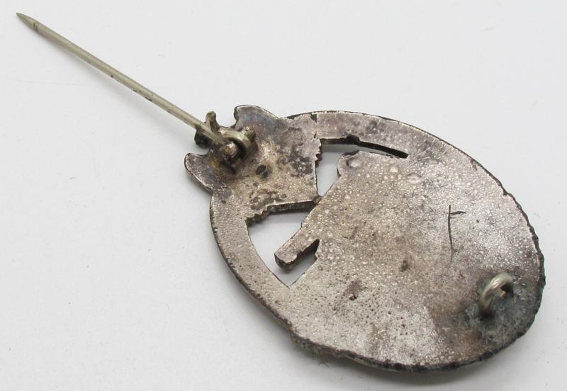 Panzer assault badge in silver "small w" Wurster, Rare