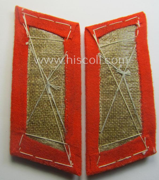 Pair of WH (Heeres) EM- (ie. NCO-) type, so-called: 'Waffenrock'- (ie. dress-) collar-tabs (ie. 'Kragenspiegel') as was intended for a soldier serving within an: 'Feldgendarmerie-Abts. o. Akademie'