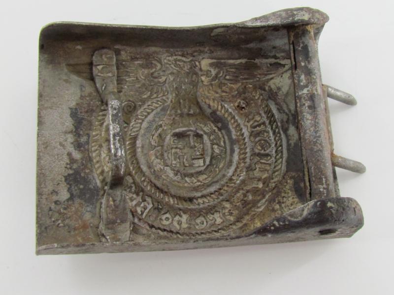 Unmarked Steel Waffen-SS buckle by Overhoff