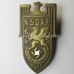 Commemorative - and luxuriously styled! - bright-golden-coloured, N.S.D.A.P.-related...