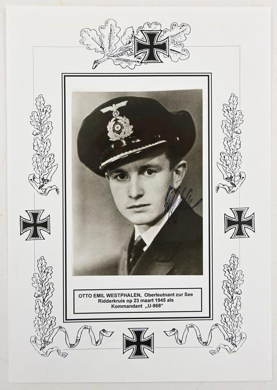 Signature of Kriegsmarine KC Recipient 'Otto Westphalen'