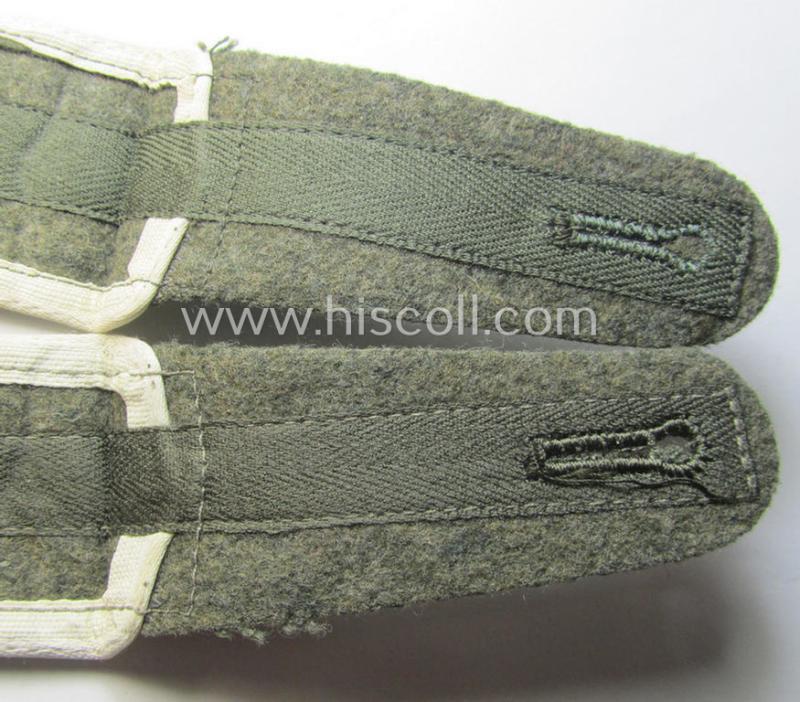 Pair of later-war-period, so-called: 'M44'-pattern, 'simplified' WH (Heeres) EM-type shoulderstraps: 'Soldat der Infanterie-Trpn.'