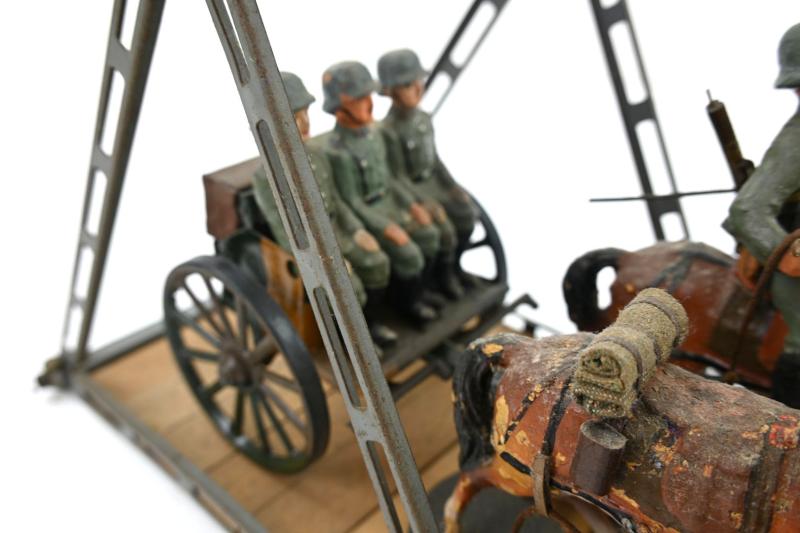 German WH Elastolin Horse Drawn Wagon with bridge