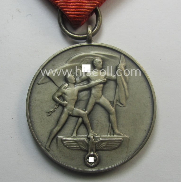 WH Austrian-occupation- (ie. 'Anschluss'-) medal: '13. März 1938' that came mounted onto its period ribbon as issued and/or recently found