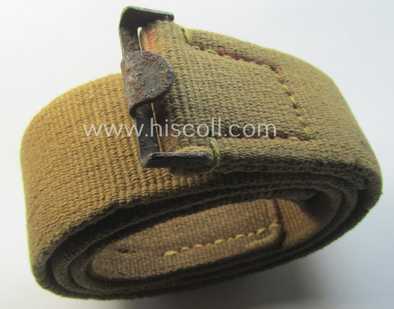 Attractive - and not that easily found! - WH (Heeres ie. LW etc.) 'tropical-issued'- and entirely 'web-based' belt (ie. 'Koppelriemen') being a maker- (ie. 'Kurt Seidel - Berlin W 36 - 1943'-) marked and/or 95 cms.-sized example