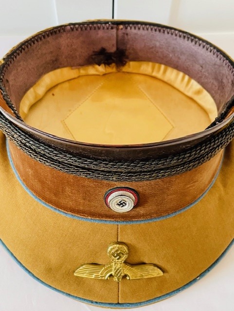 SCARCE EARLY EXAMPLE OF A GERMAN WWII POLITICAL LEADERS PEAK CAP EARLY STYLE FOR ORTSGRUPPE LEVEL