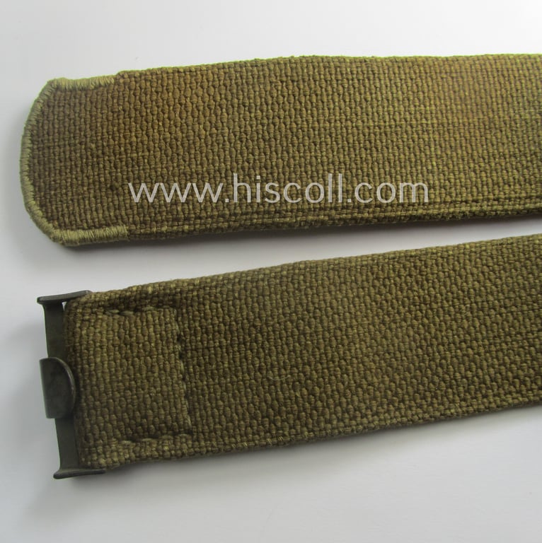 Hardly used, mid-war-period, WH (Heeres ie. LW etc.) 'tropical-issued'- and entirely 'web-based' belt (ie. 'Koppelriemen') being a non-maker-marked and/or 105 cms.-sized example
