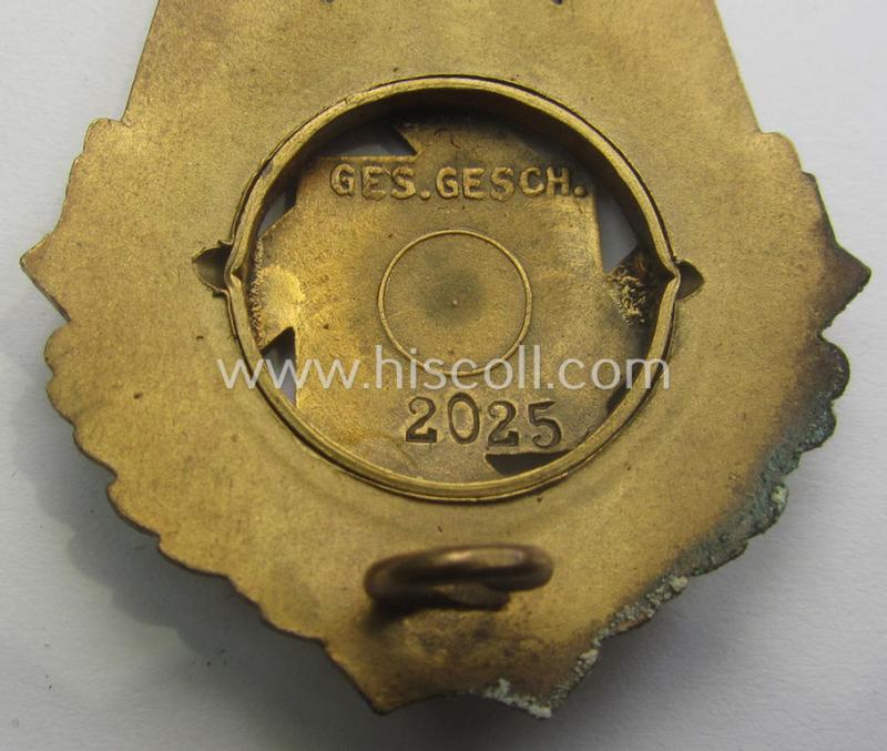 'Technische Nothilfe' (ie. 'TeNo') so-called: 'Ehrenzeichen mit Jahreszahl 1923') being a neat maker- (ie. 'Wilh. Fühner'-) marked and serial-numbered example that comes stored in its accompanying etui-inlay