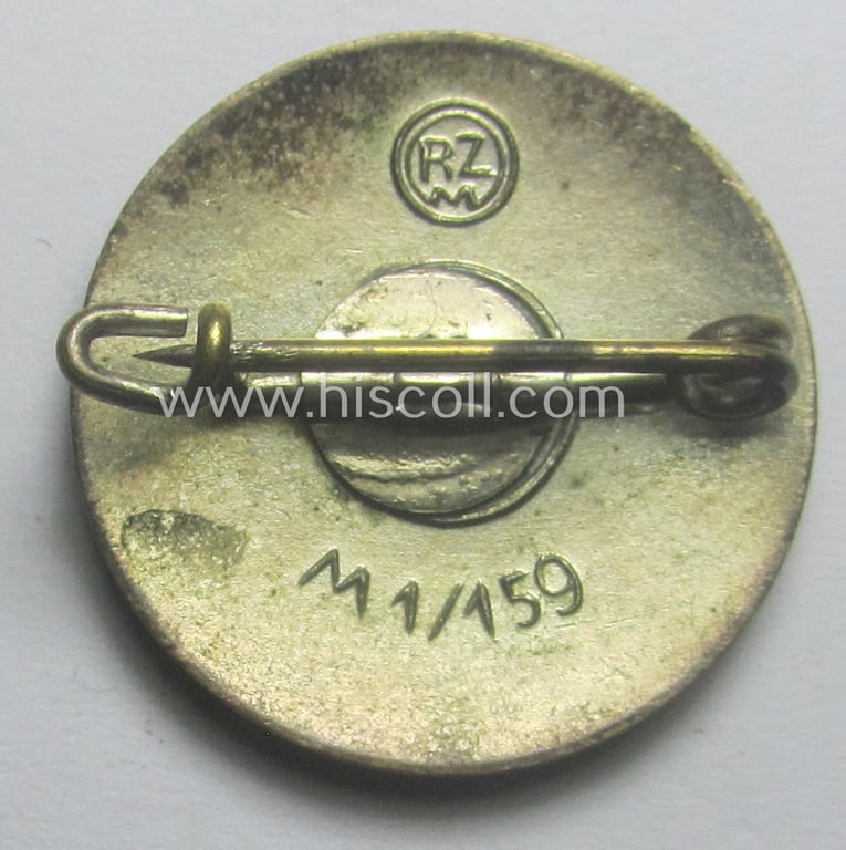 Austrian-produced 'N.S.D.A.P. - Parteiabzeichen' showing the makers'-designation: 'RzM' and/or: 'M1/159' (= 'Hans Doppler - Wels')