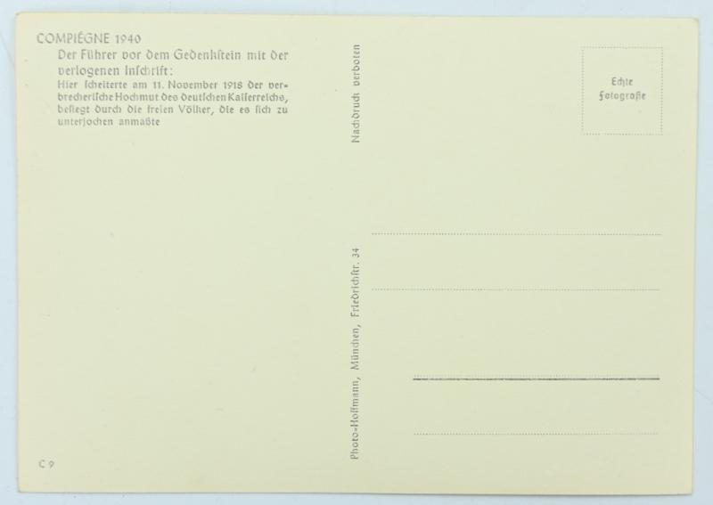 German Postcard Adolf Hitler 'Compiegne 1940'