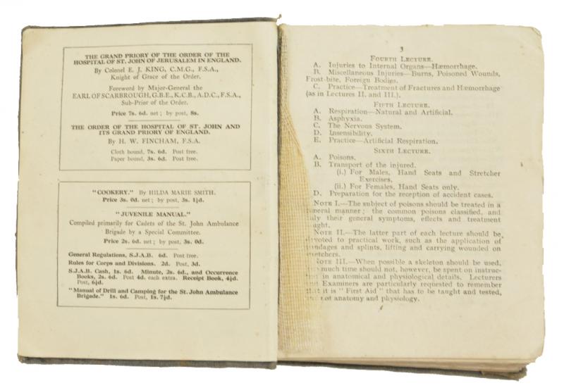 US WW1 St John Ambulance Book
