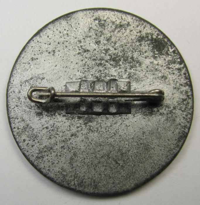 Aluminium-based, SA- (ie. 'Sturmabteilungen'-) related day-badge (ie. 'tinnie'), as was issued to commemorate an: 'SA'-gathering ie. rally entitled: 'Sport- u. Wettkämpfe - SA-Gruppe Bayer. Ostmark - 1938'