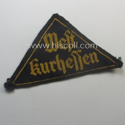 Moderately used, 'HJ' ('Hitlerjugend') district-triangle (ie. 'Gebietsdreieck') entitled:...