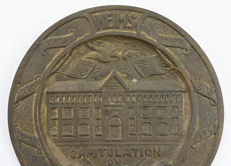 French WW2 Capitulation plaque Reims 1945