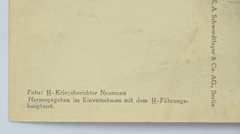 German Waffen-SS Kriegsberichter Postcard 'Unsere Waffen-SS'