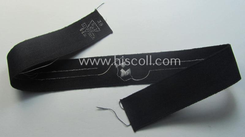 RAD (ie. 'Reichsarbeitsdienst') officers'-pattern, commemorative cuff-title (ie. 'Dienstärmelstreifen') depicting a capital 'S'-character (as was intended for commissioned-staff working on the various 'Westwall'-fortifications)