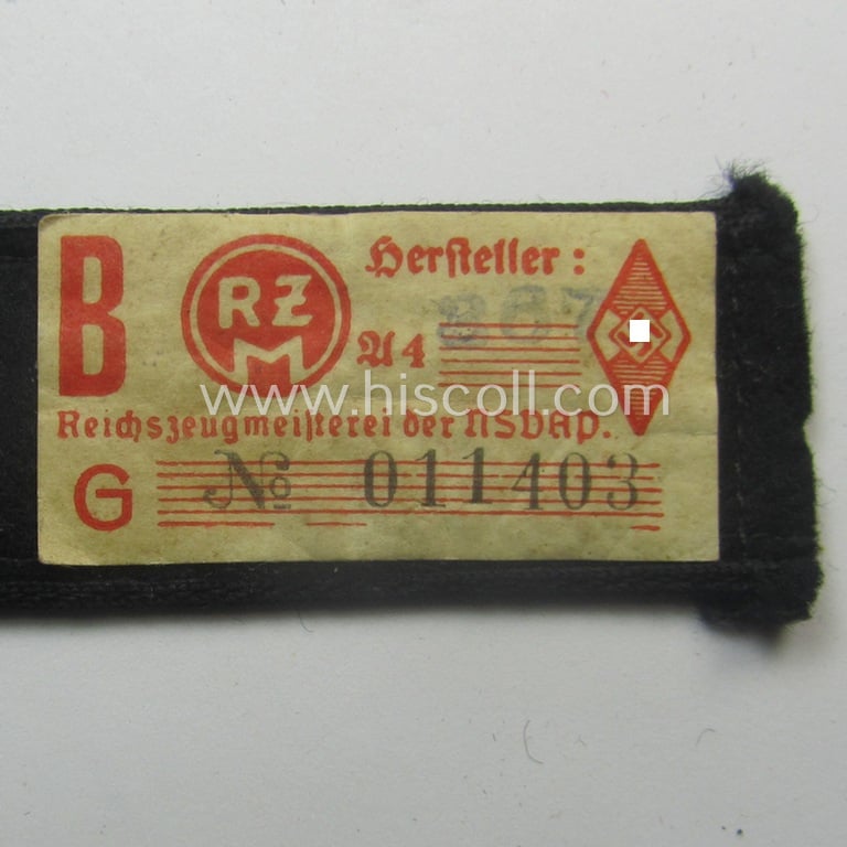 Single, 'DJ- o. Deutsches Jungvolk' shoulderstrap: 'DJ-Mitglied': 'Bann 565' (565 = 'Bann Spittal') that still retains its period 'RzM'-etiket