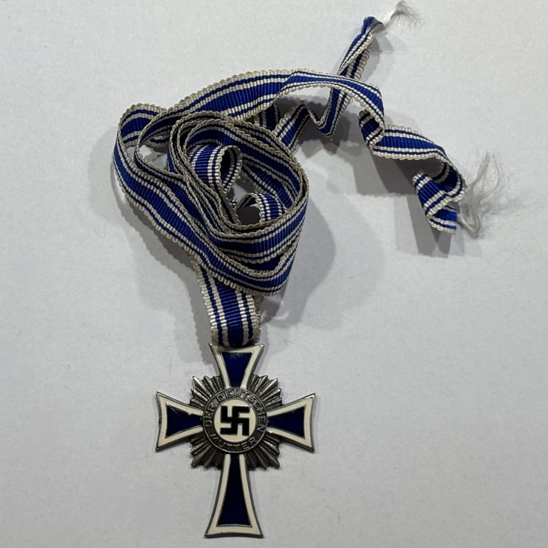 Mother's Cross in Silver with full ribbon
