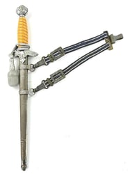German LW Dagger and Hanger Gold plated