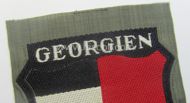 'BeVo'-type armshield entitled: 'Georgien' (being a 'virtually mint- ie. unissued' example as intended for a volunteer who served within the 'Deutsche Wehrmacht' ie. within the 'Georgisches Legion')