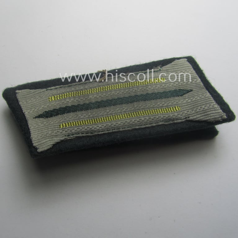 Fully matching pair of pre- (ie. early-war-) period WH (Heeres) 'M36' (ie. 'M40'-) type collar-patches (ie. 'Einheitskragenspiegel') as piped in the bright-yellow-coloured branchcolour as intended for usage by a: 'Soldat der Nachrichten-Trpn.'