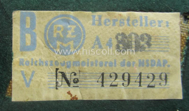 Single, SA (ie. 'Sturmabteilungen') collar-patch (ie. 'Kragenspiegel'): 'SA-Mitglied': 'SA-Standarte 13/135' ('SA-Gruppe Kurpfalz o. Nordsee')