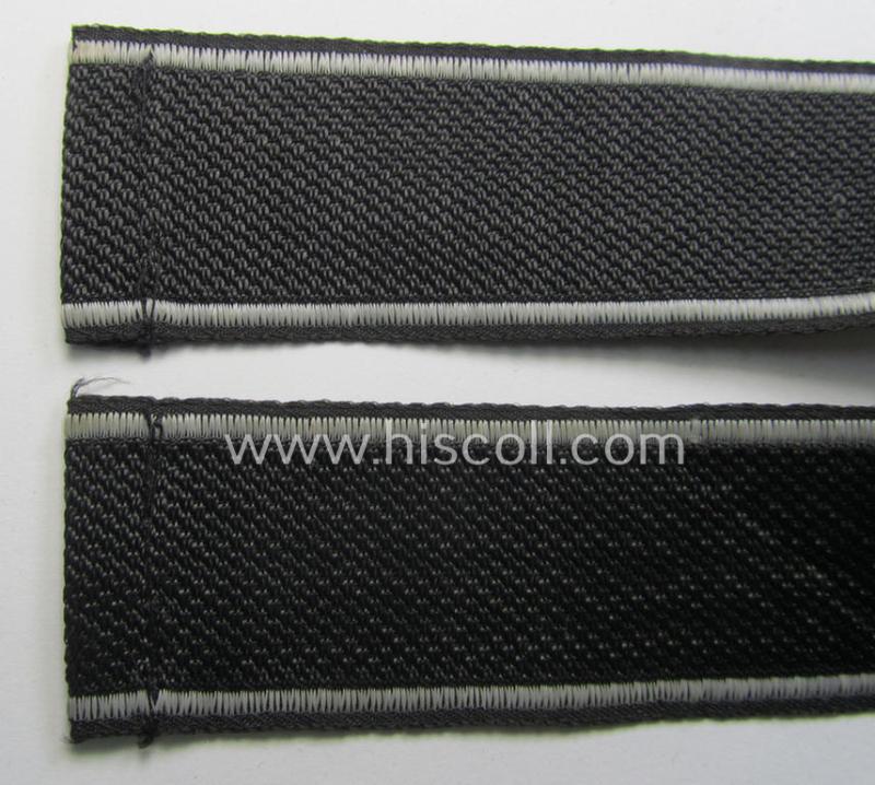 Waffen-SS, 1943/44 pattern cuff-title (ie. 'Ärmelstreifen') depicting the machine-woven Latin script text in silver-grey linnen as was intended for a member of the: 'SS-Regiment "Westland" (ie. part of the: '5. SS-Pz-Gren.-Div. "Wiking")