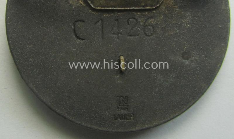 Very unusual - and rarely encountered! - DRK nurses'-badge entitled: 'Schwesternschaft der Reichshauptstadt' being a multi-piece-contructed example showing a low bearers'-number: ('C1426') and/or makers'-designation ie. logo ('Lauer')