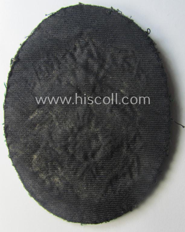 Interesting - and with certainty fairly rarely seen! - neatly hand-embroidered, so-called: 'Reichsbund Deutsche Jägerschaft' (ie. 'DJV') arm-patch (ie. 'Ärmelabzeichen')