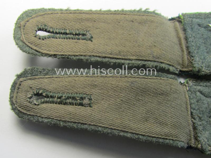 Attractive - fully matching and actually scarcely found! - pair of 'cyphered' WH (Heeres) early- (ie. mid-) war-period- (ie. 'M36- o. M40'-pattern-) NCO-type shoulderstraps as was intended for usage by a: 'Feldwebel des Panzer-Grenadier-Rgts. 10...